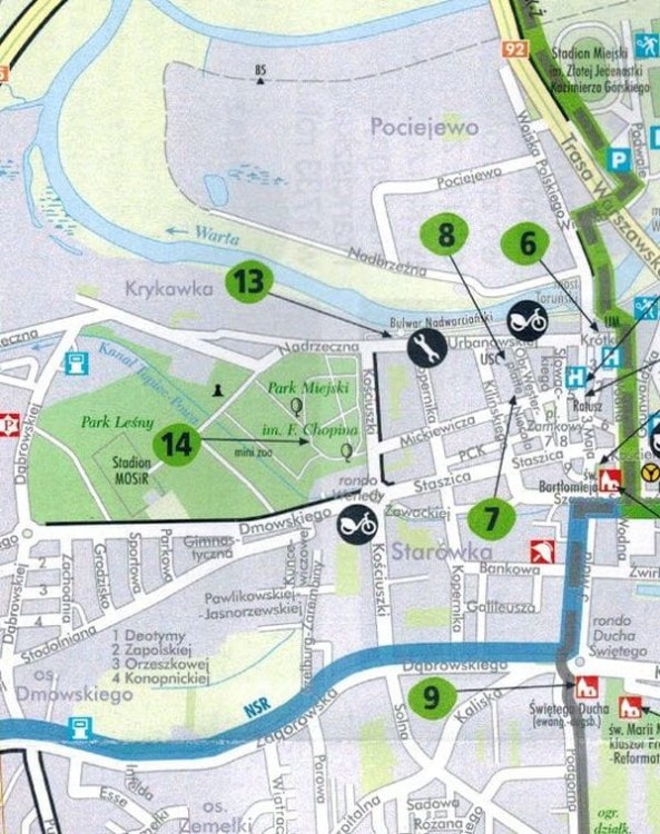 Rowerowy Konin i okolice 1:25 000/ 1:75 000. Mapa rowerowa wydawnictwa TopNovum. Fragment 1