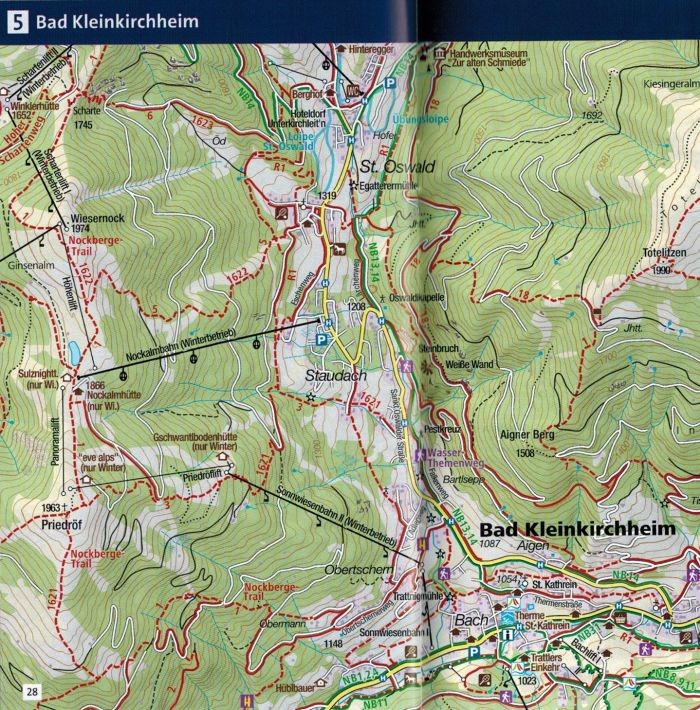 Kärntner, Nockberge. Wodoodporna mapa turystyczna 66 wydawnictwa Kompass. Mini przewodnik - przykładowa mapka