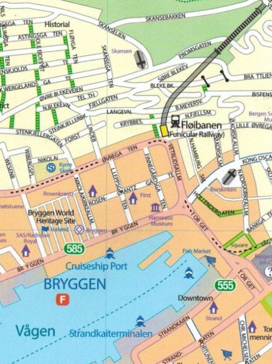 Oslo i Bergen / Południowa Norwegia. Wodoodporny plan miasta / Mapa samochodowo-turystyczna wydawnictwa ITMB. Fragment 2
