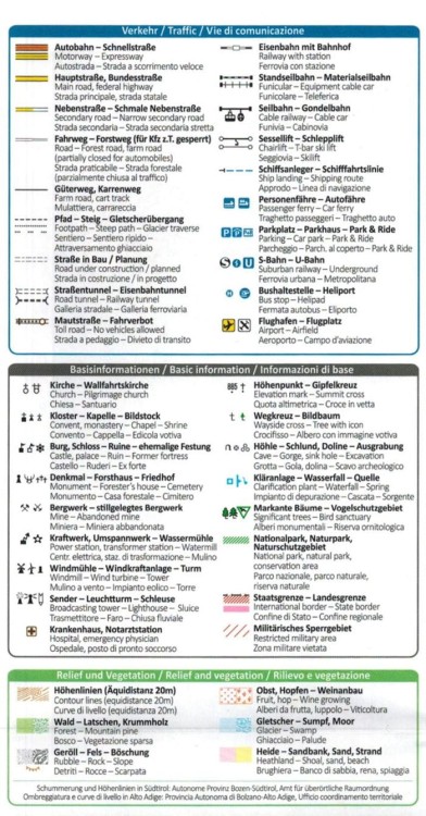 Cortina d'Ampezzo. Dolomiti Ampezzane. Wodoodporna mapa turystyczna 654 wydawnictwa Kompass. Legenda 1