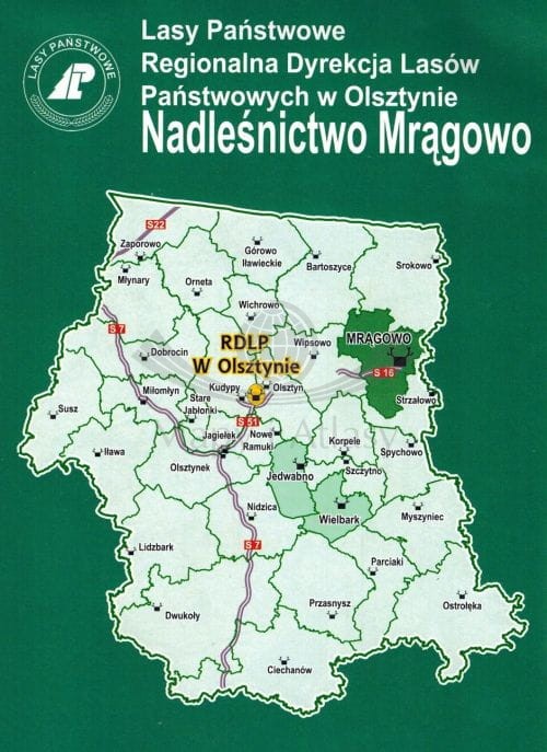 Nadleśnictwo Mrągowo 1: 55 000. Mapa turystyczno-krajoznawcza wydawnictwa Eko-Kapio. Okładka - tył