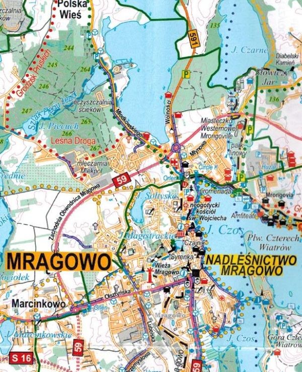 Nadleśnictwo Mrągowo 1: 55 000. Mapa turystyczno-krajoznawcza wydawnictwa Eko-Kapio. Fragment 1