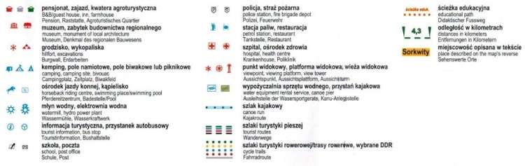 Nadleśnictwo Mrągowo 1: 55 000. Mapa turystyczno-krajoznawcza wydawnictwa Eko-Kapio. Legenda 2