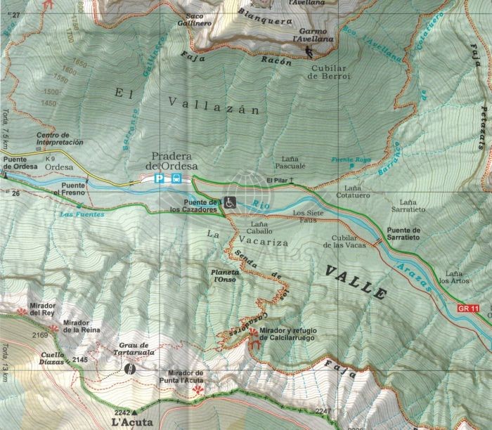 Masyw Monte Perdido, Dolina Ordesy, Park narodowy Pineta. 1:15 000. Wodoodporna mapa turystyczna wydawnictwa Editorial Alpina. Fragment 2