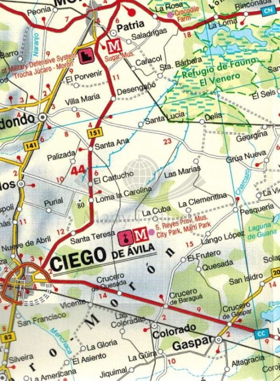 Kuba Wschodnia i Zachodnia 1:400 000. Zestaw dwóch map samochodowo-turystycznych wydawnictwa Freytag & Berndt. Mapa druga - fragment 1