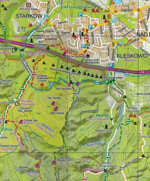 Puszcza Bukowa, Wkrzańska i Goleniowska. Laminowana mapa turystyczna wydawnictwa EKO-MAP. Fragment 2