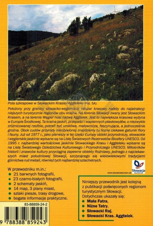 Słowacki Kras i Aggtelek. Przewodnik wydawnictwa TD Mapy. Okładka - tył