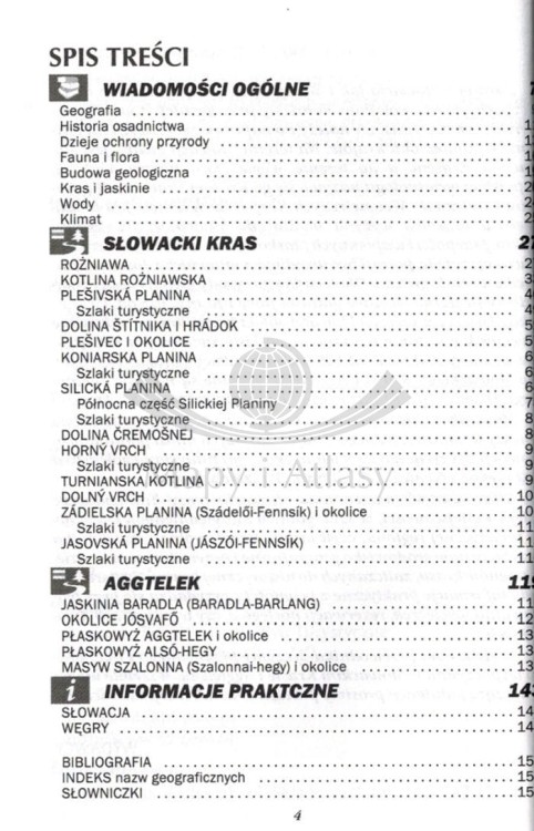 Słowacki Kras i Aggtelek. Przewodnik wydawnictwa TD Mapy. Spis treści