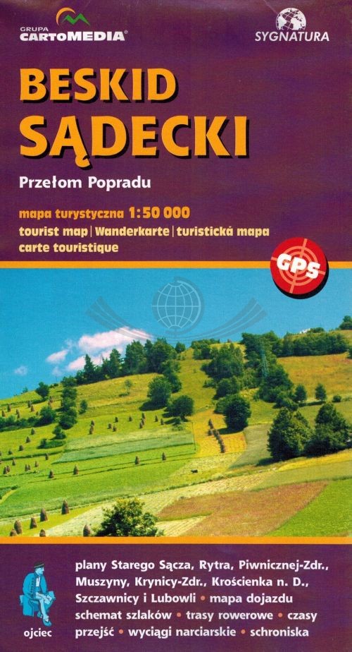 Beskid Sądecki, przełom Popradu 1:50 000. Mapa turystyczna. Cartomedia