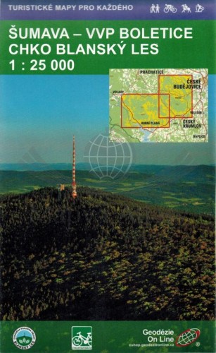 Szumawa - VVP Boletice, CHKO Blansky Les. Mapa turystyczna wydawnictwa Geodezie On Line. Okładka