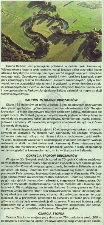Bałtów 1:25 000. W krainie dinozaurów. Mapa turystyczna wydawnictwa Cartomedia. Informator - fragment