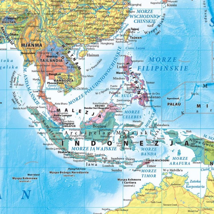6.jpgŚwiat 1:42 000 000. Dwustronna mapa ścienna. Polityczna i fizyczna. Strona polityczna - fragment 4