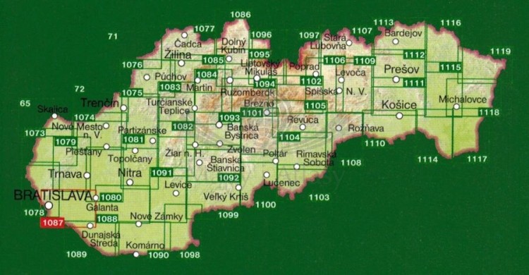 Bratysława / Bratislava, Senec. Mapa turystyczna 1087 wydawnictwa Shocart. Publikacje