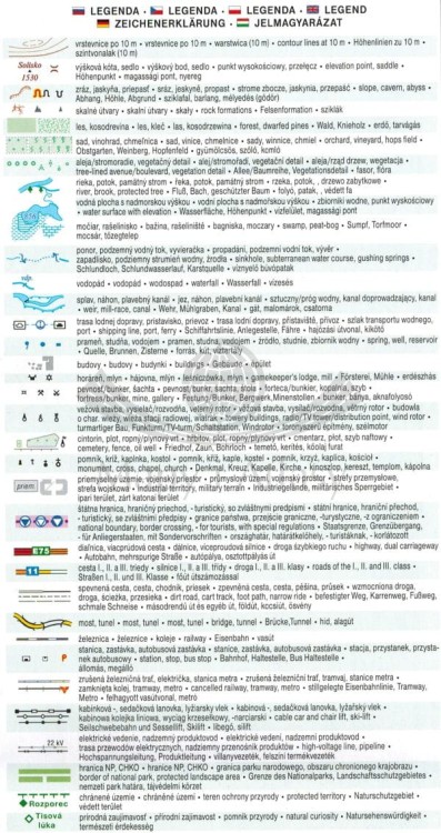 Bratysława / Bratislava, Senec. Mapa turystyczna 1087 wydawnictwa Shocart. Legenda