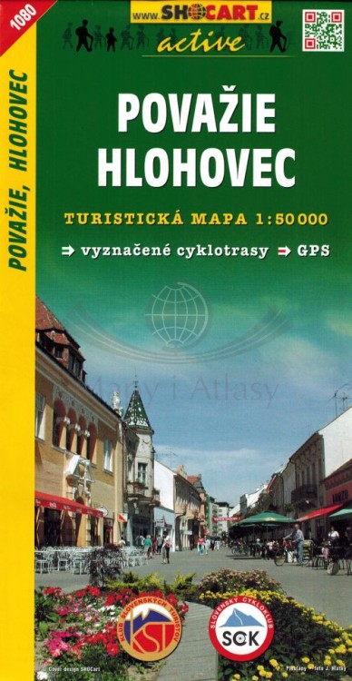 Dolina Wagu / Povazie, Hlohovec. Mapa turystyczna 1080 wydawnictwa Shocart. Okładka