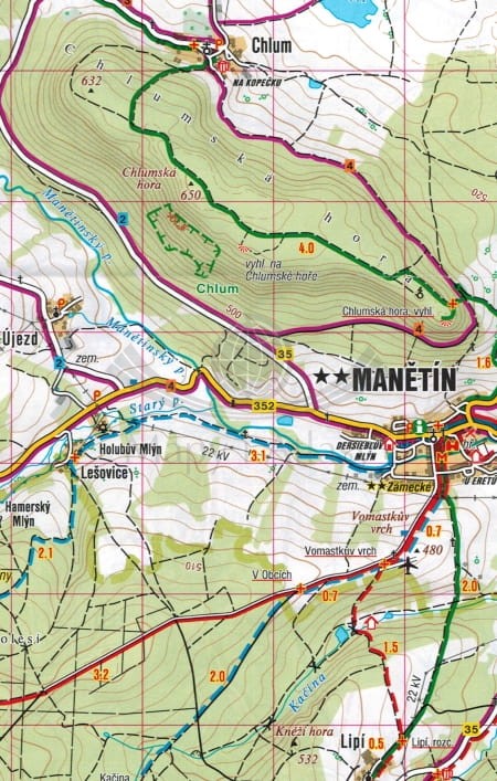 Pilzno i okolice, część północna / Plzensko - Sever. Mapa turystyczna 414 wydawnictwa Shocart. Fragment 2