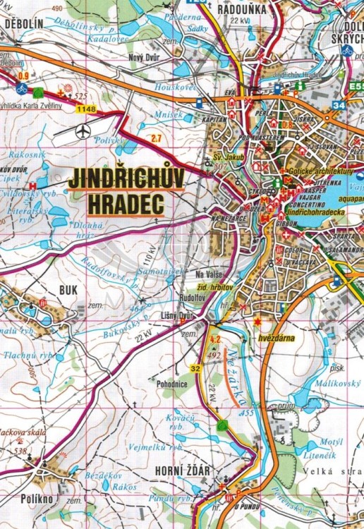 Trebonsko, Horni Luznice. Mapa turystyczna 41 wydawnictwa Shocart. Fragment 1
