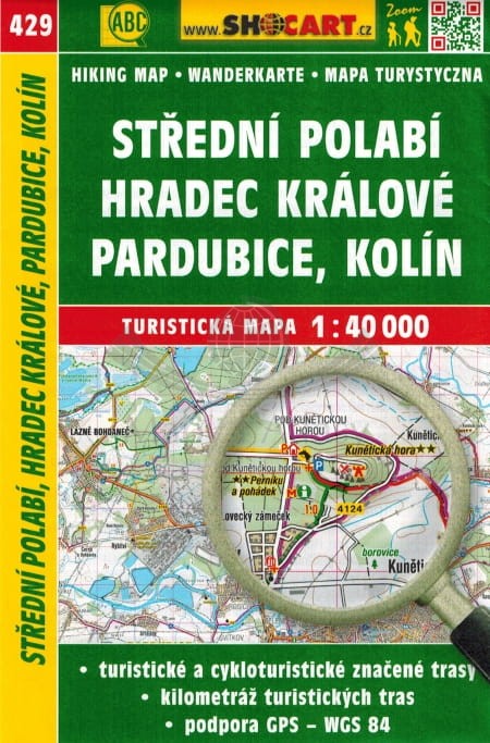 Stredni Polabi, Hradec Kralove, Pardubice, Kolin. Mapa turystyczna 429 wydawnictwa Shocart. Okładka