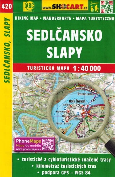 Sedlcansko, Slapy. Mapa turystyczna 420. Shocart