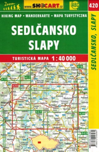 Sedlcansko, Slapy. Mapa turystyczna 420 wydawnictwa Shocart. Zasięg