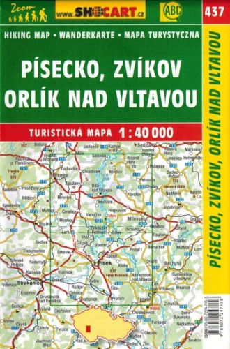 Pisecko, Zvikov, Orlik nad Vltavou. Mapa turystyczna 437 wydawnictwa Shocart. Zasięg