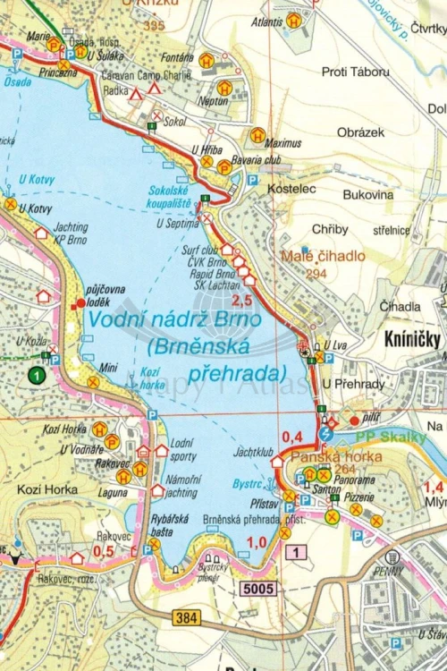 Brno, północne okolice / Tisnovsko, Blansko. Mapa turystyczna 85 wydawnictwa Geodezie On Line. Fragment 1