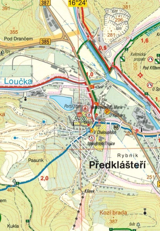 Brno, północne okolice / Tisnovsko, Blansko. Mapa turystyczna 85 wydawnictwa Geodezie On Line. Fragment 2