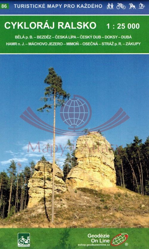 Cykloraj Ralsko. Mapa turystyczna 86. Geodezie On Line