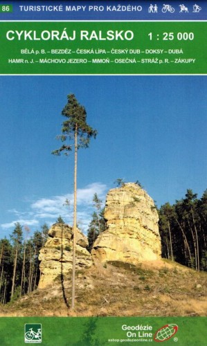 Cykloraj Ralsko. Mapa turystyczna 86 wydawnictwa Geodezie On Line. Okładka