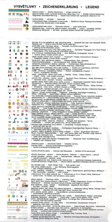 Cykloraj Ralsko. Mapa turystyczna 86 wydawnictwa Geodezie On Line. Legenda