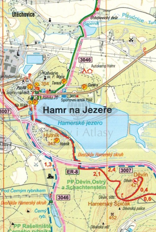 Cykloraj Ralsko. Mapa turystyczna 86 wydawnictwa Geodezie On Line. Fragment 1