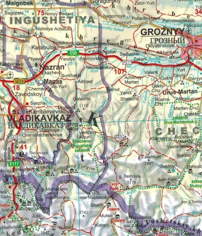 Kaukaz 1:1 000 000. Armenia, Azerbejdżan, Gruzja. Mapa samochodowo-turystyczna wydawnictwa Gizi Map. Fragment 1