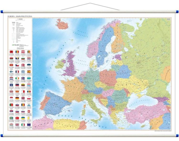 Europa 1:3 250 000. Mapa ścienna polityczna