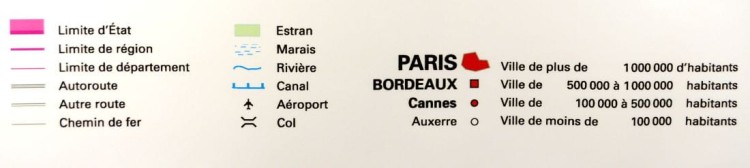 Francja. Mapa ścienna fizyczna. Drewniane półwałki. Stiefel. Legenda