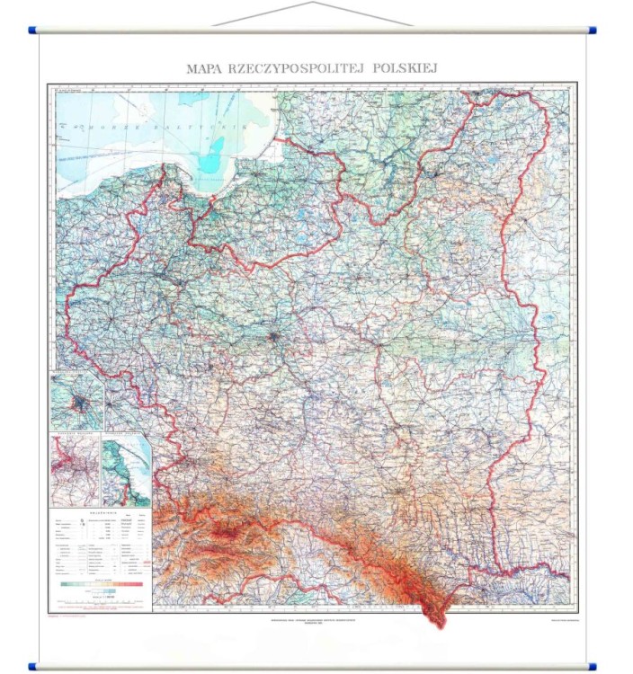 Rzeczpospolita Polska z 1934 r. - reprint. Mapa ścienna