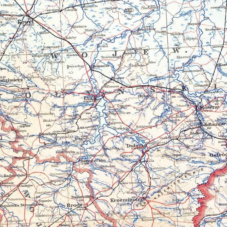 Rzeczpospolita Polska z 1934 r. - reprint. Mapa ścienna. Fragment 5