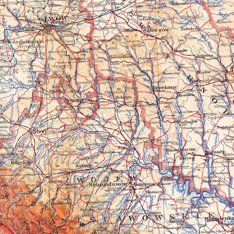 Rzeczpospolita Polska z 1934 r. - reprint. Arkusz, mapa ścienna. Fragment 6