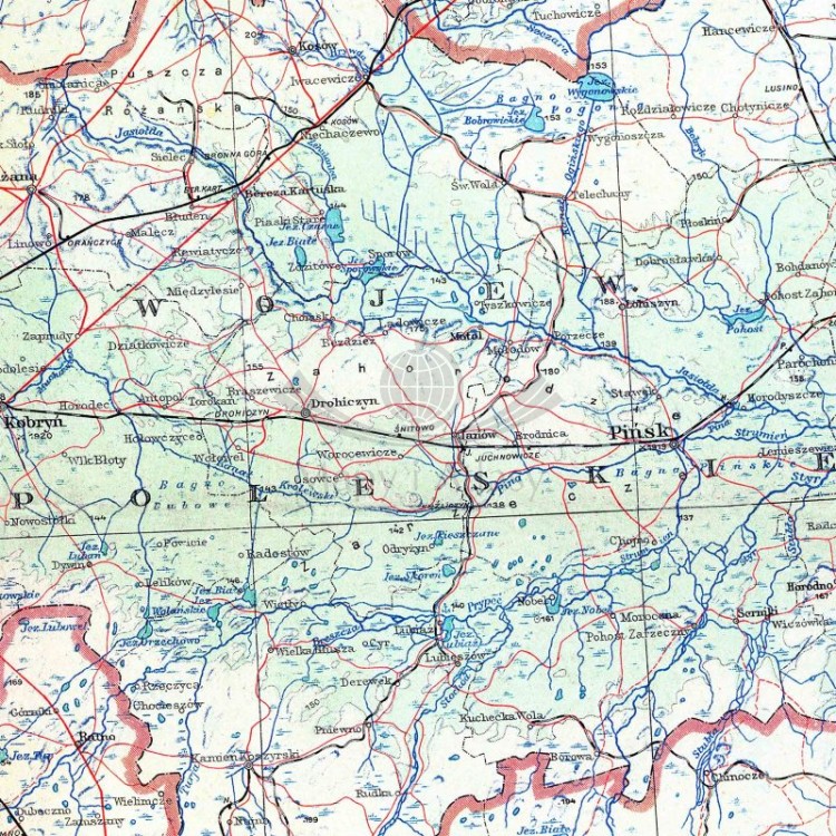 Rzeczpospolita Polska z 1934 r. - reprint. Mapa w ramie drewnianej. Fragment 3