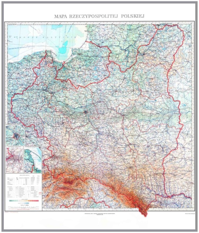 Rzeczpospolita Polska z 1934 r. - reprint. Mapa. Wersja magnetyczna