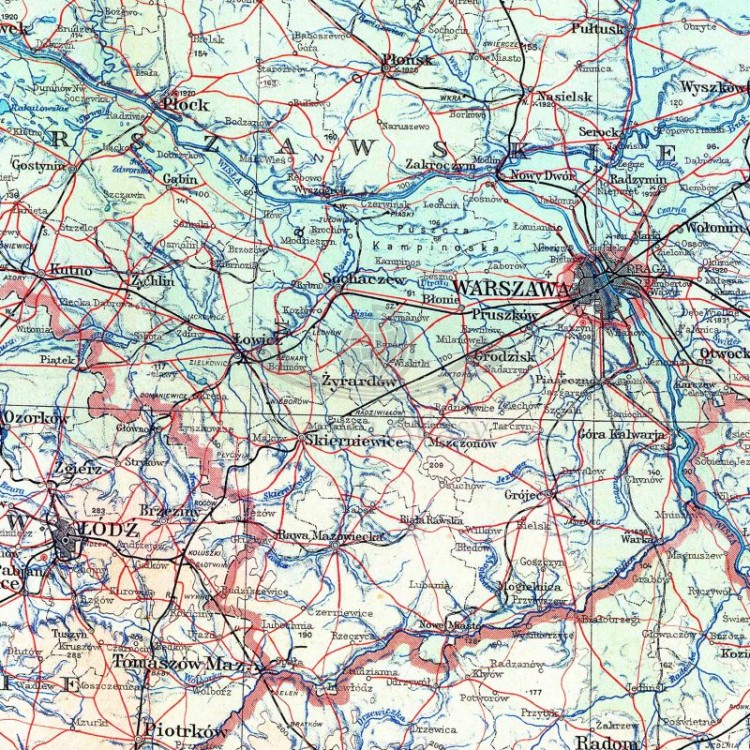 Rzeczpospolita Polska z 1934 r. - reprint. Mapa. Wersja magnetyczna. Fragment 2