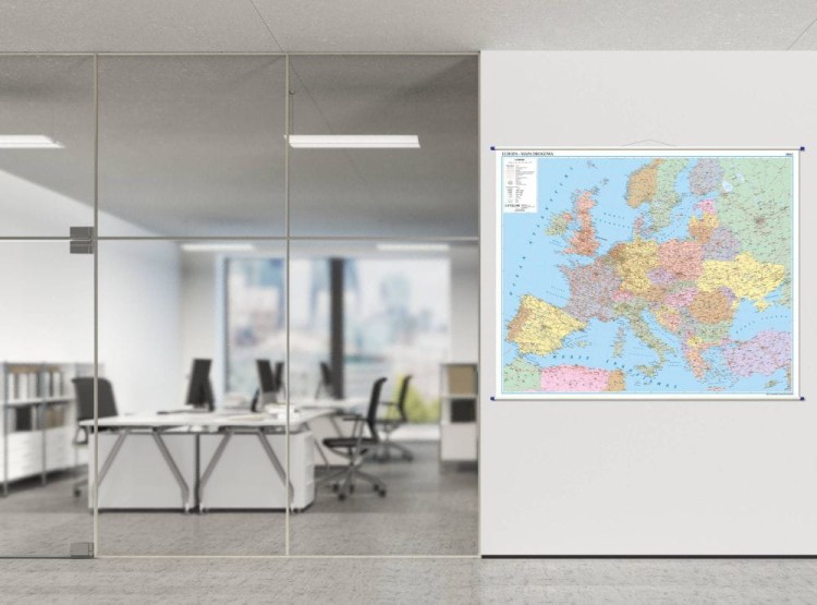 Europa 1:3 000 000. Mapa ścienna drogowa. Przykład aranżacji