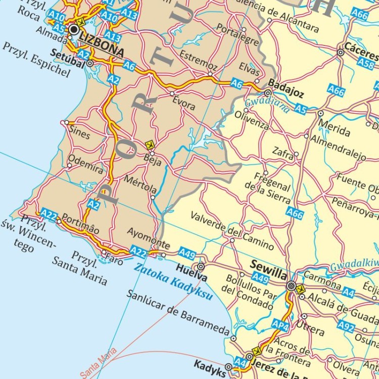 Europa 1:3 600 000. Arkusz, mapa ścienna drogowa. Fragment 2