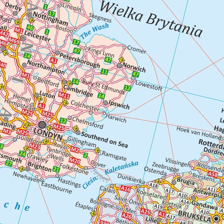 Europa 1:3 600 000. Arkusz, mapa ścienna drogowa. Fragment 3