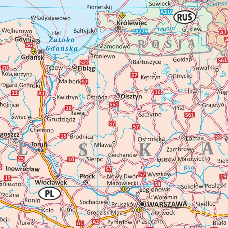 Europa 1:3 600 000. Arkusz, mapa ścienna drogowa. Fragment 4