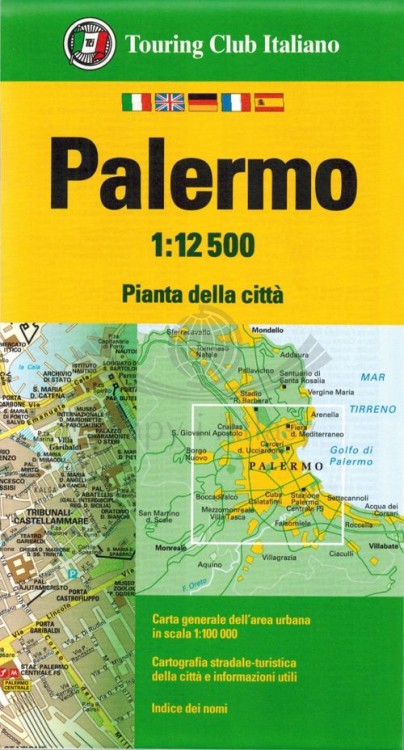 Palermo / Palerme 1: 12 500. Mapa / Plan miasta wydawnictwa Touring Editore. Okładka