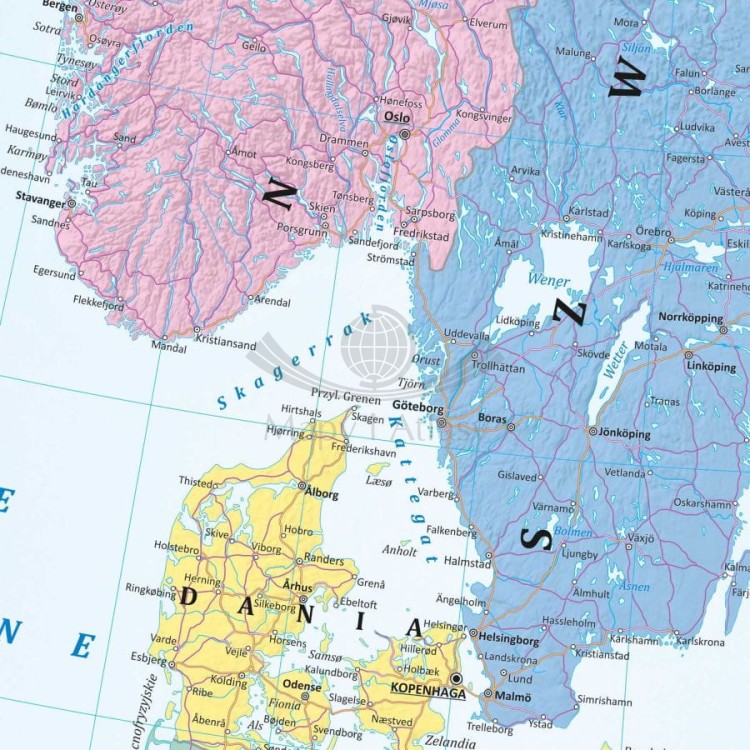 Europa 1:3 250 000. Arkusz, mapa ścienna polityczna. Fragment 2