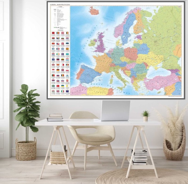 Europa 1:3 250 000. Mapa polityczna. Wersja do wpinania. Przykład aranżacji