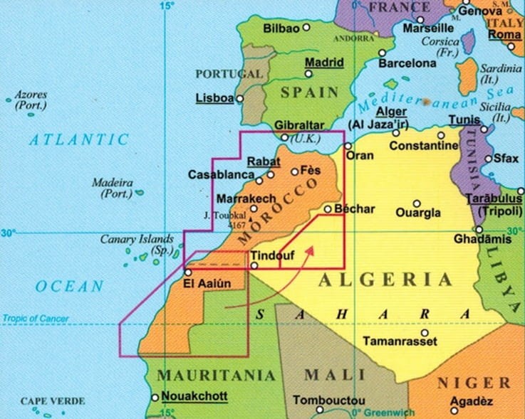 Maroko 1:1 250 000. Mapa samochodowo-turystyczna wydawnictwa Gizi Map. Zasięg