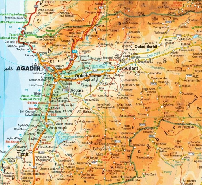 Maroko 1:1 250 000. Mapa samochodowo-turystyczna wydawnictwa Gizi Map. Fragment 2