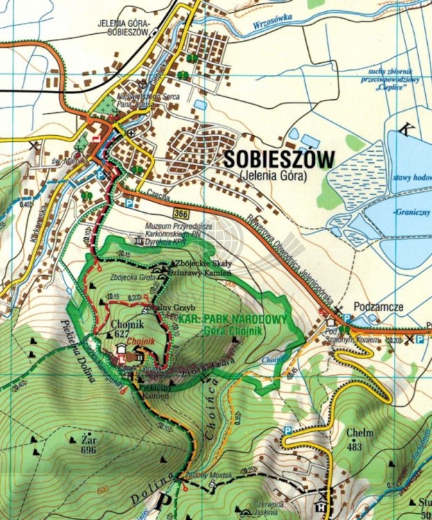 Karkonosze Polskie i Czeskie 1:25 000. Laminowana mapa turystyczna wydawnictwa Demart. Fragment 3